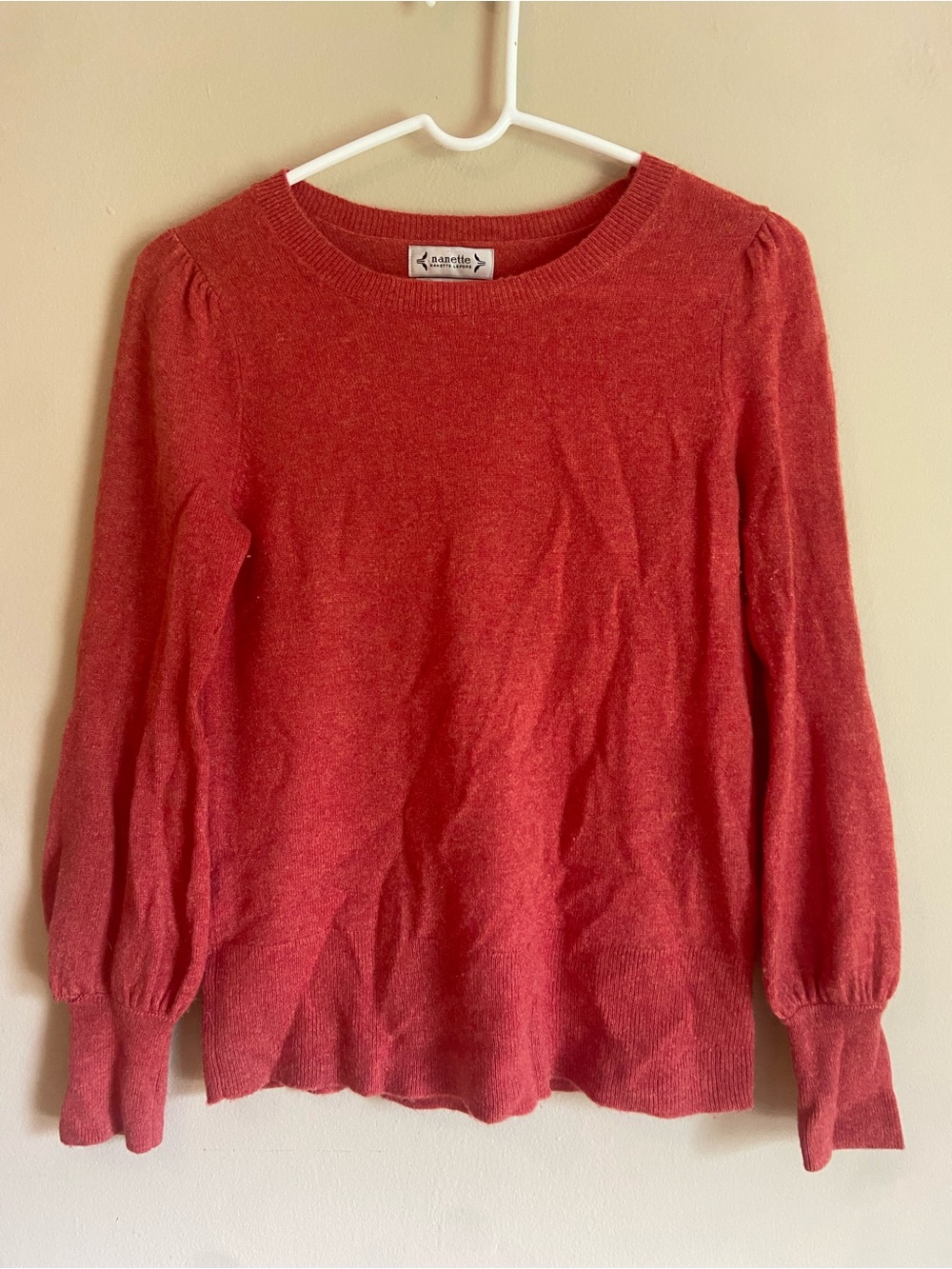 Nanette Lepore Burt Orange Cashmere Crewneck Sweater